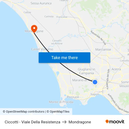 Ciccotti - Resistance Avenue to Mondragone map