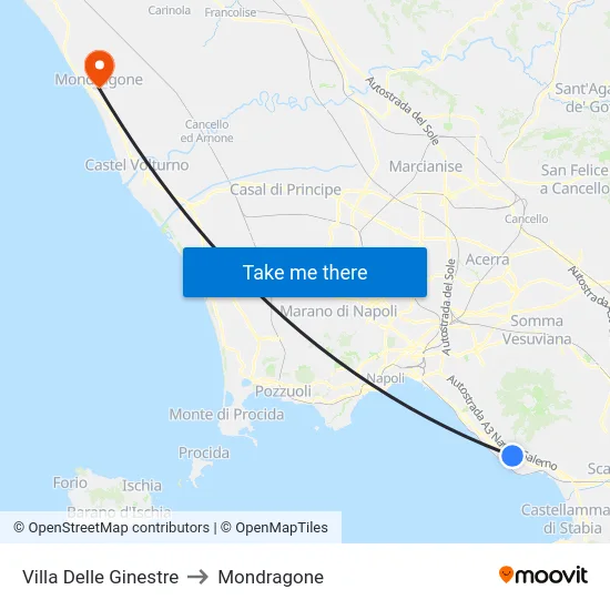 Villa Delle Ginestre to Mondragone map