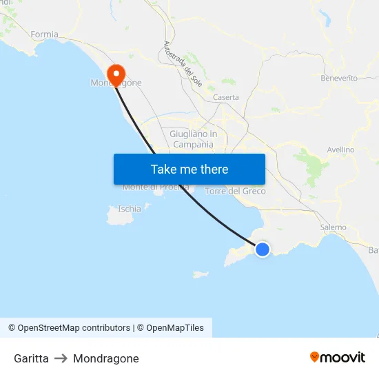 Garitta to Mondragone map
