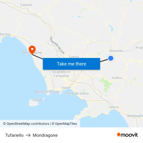 Tufariello to Mondragone map