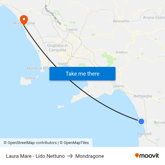 Laura Mare - Neptune Beach to Mondragone map