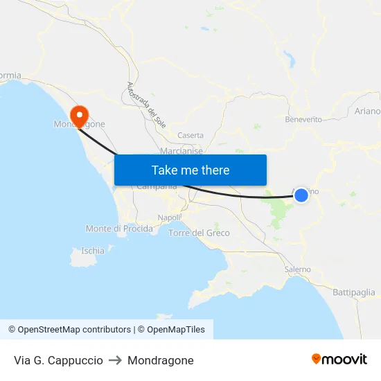 Via G. Cappuccio to Mondragone map