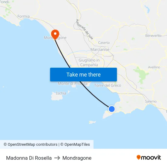 Madonna Di Rosella to Mondragone map