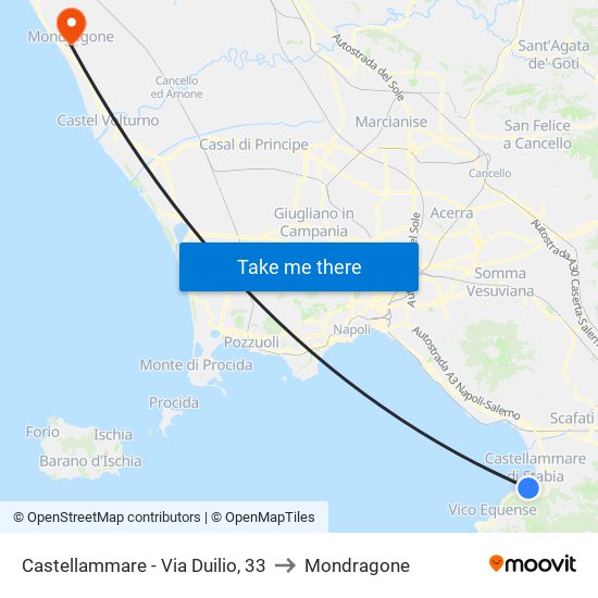 Castellammare - Via Duilio, 33 to Mondragone map