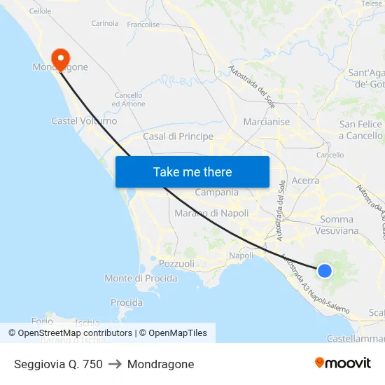 Seggiovia Q. 750 to Mondragone map