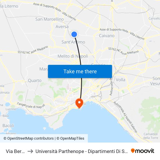 Via Berlinguer to Università Parthenope - Dipartimenti Di Studi Economici E Aziendali map