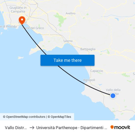 Vallo Distributore Eni to Università Parthenope - Dipartimenti Di Studi Economici E Aziendali map