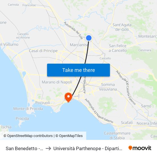 San Benedetto - Centro Direzionale to Università Parthenope - Dipartimenti Di Studi Economici E Aziendali map