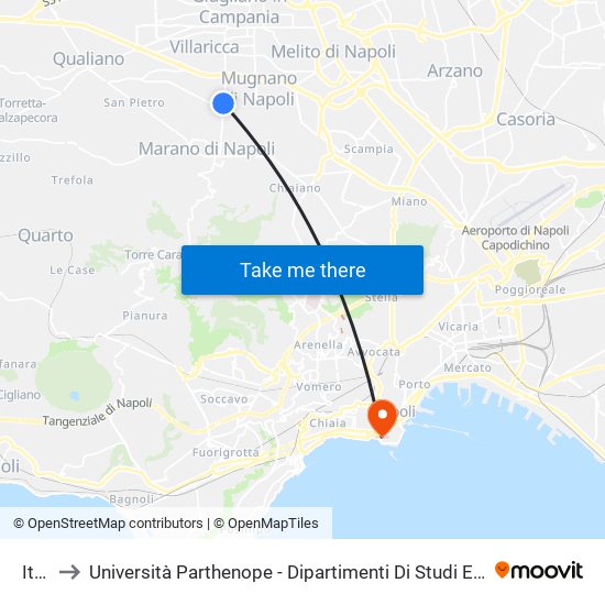 Italia to Università Parthenope - Dipartimenti Di Studi Economici E Aziendali map