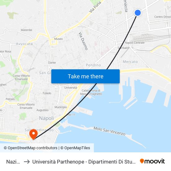 Nazionale to Università Parthenope - Dipartimenti Di Studi Economici E Aziendali map