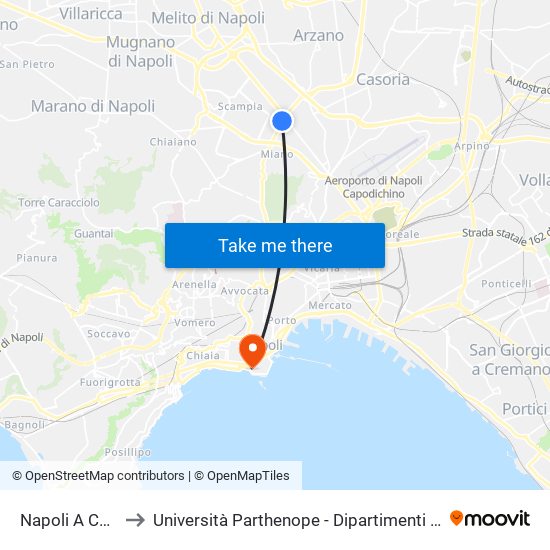 Napoli A Capodimonte to Università Parthenope - Dipartimenti Di Studi Economici E Aziendali map