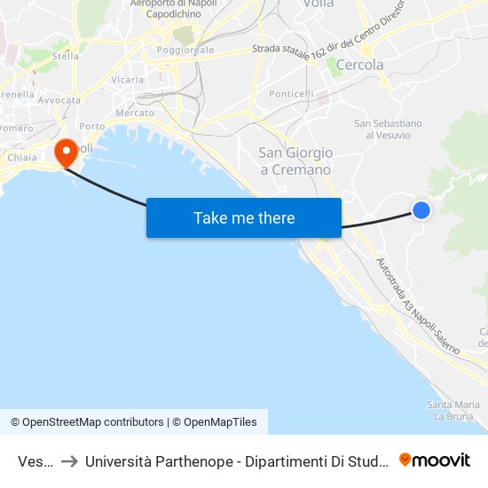 Vesuvio to Università Parthenope - Dipartimenti Di Studi Economici E Aziendali map