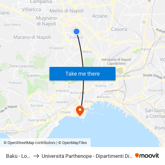 Bakù - Lotto Ta-Tb to Università Parthenope - Dipartimenti Di Studi Economici E Aziendali map