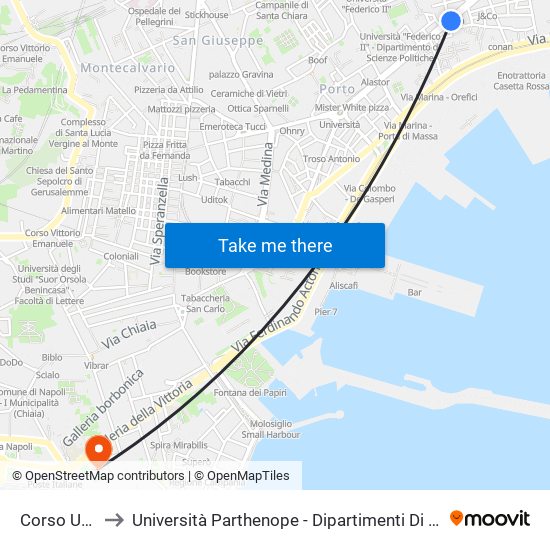 Corso Umberto I to Università Parthenope - Dipartimenti Di Studi Economici E Aziendali map