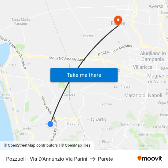 Pozzuoli  - Via D'Annunzio Via Parini to Parete map