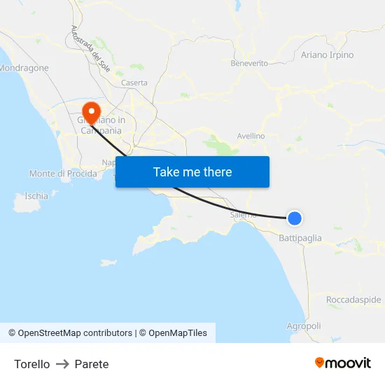 Torello to Parete map