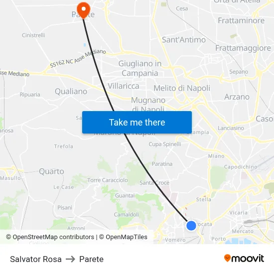Salvator Rosa to Parete map