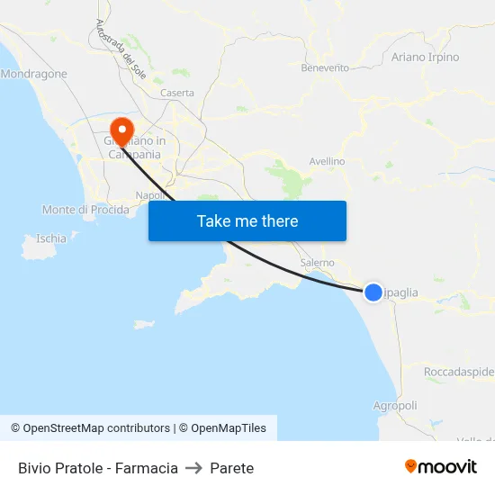 Pratole Junction - Pharmacy to Parete map