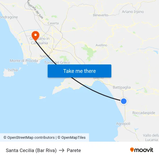 Santa Cecilia (Bar Riva) to Parete map