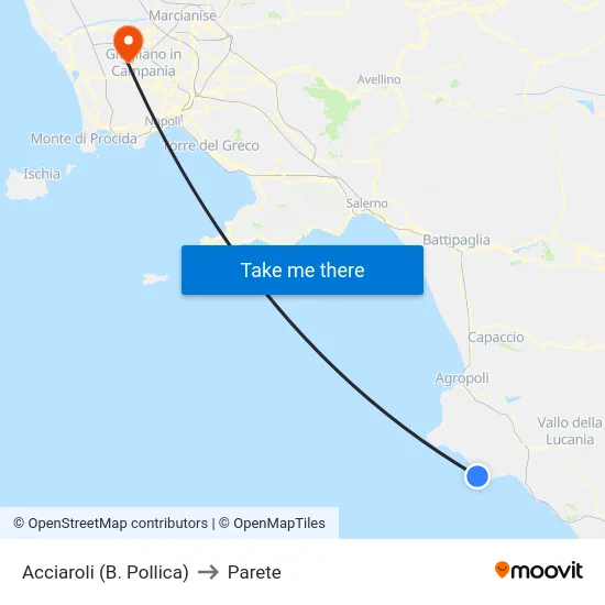 Acciaroli (B. Pollica) to Parete map