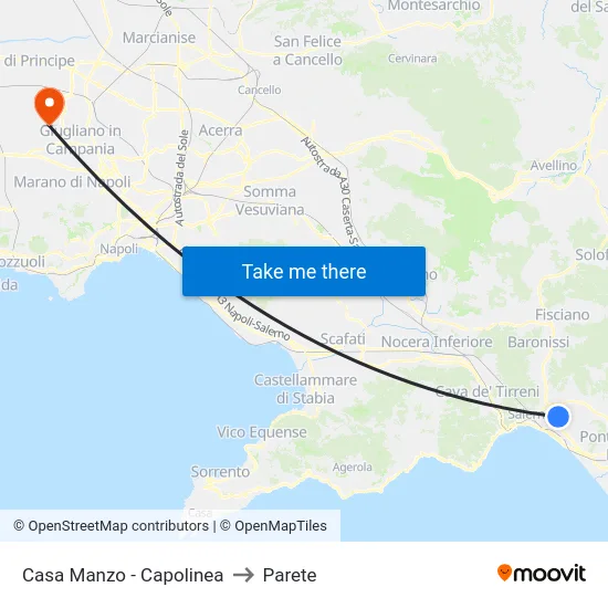 Casa Manzo - Capolinea to Parete map