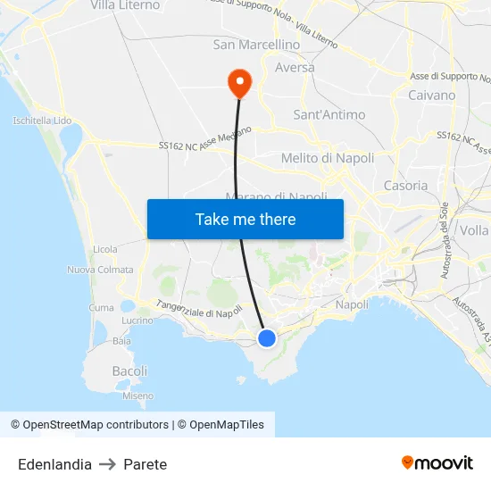 Edenlandia to Parete map