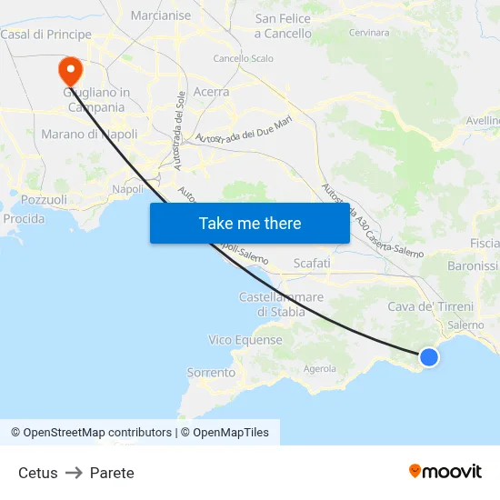 Cetus to Parete map