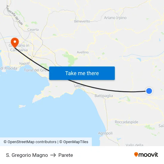 St. Gregory the Great to Parete map