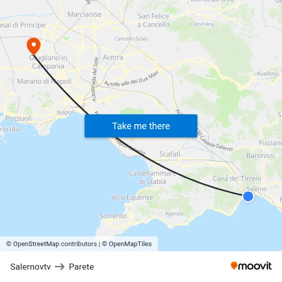 Salernovtv to Parete map