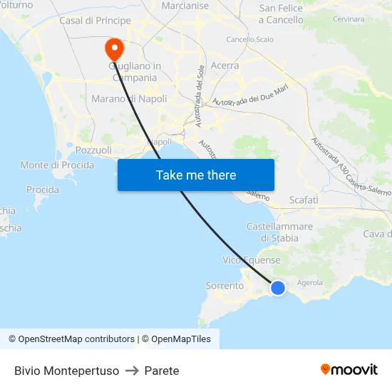 Montepertuso Junction to Parete map