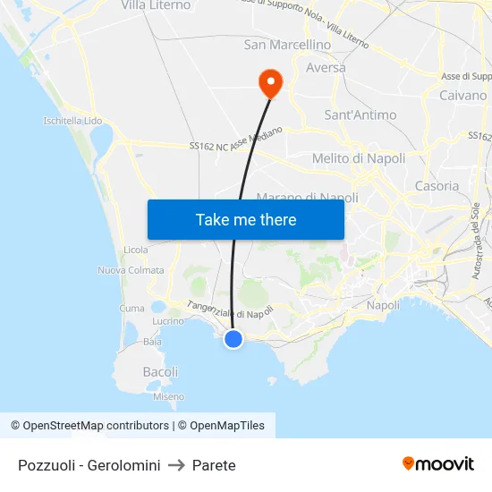 Pozzuoli - Gerolomini to Parete map