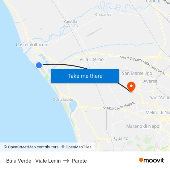 Baia Verde - Viale Lenin to Parete map