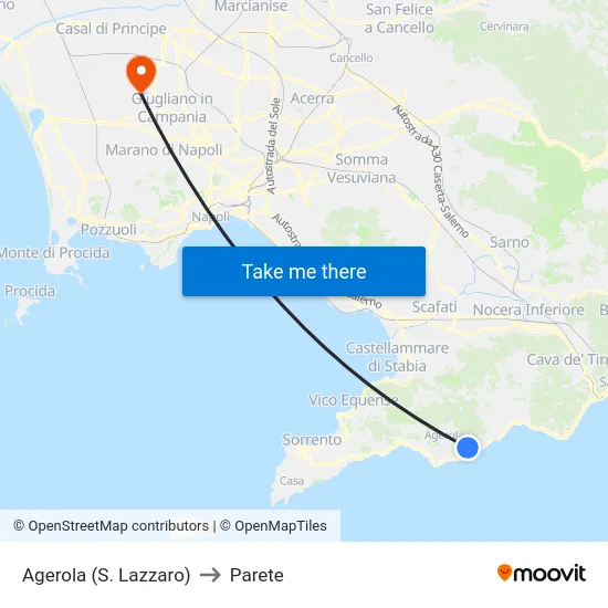 Agerola (S. Lazzaro) to Parete map