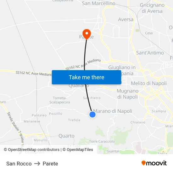 San Rocco to Parete map