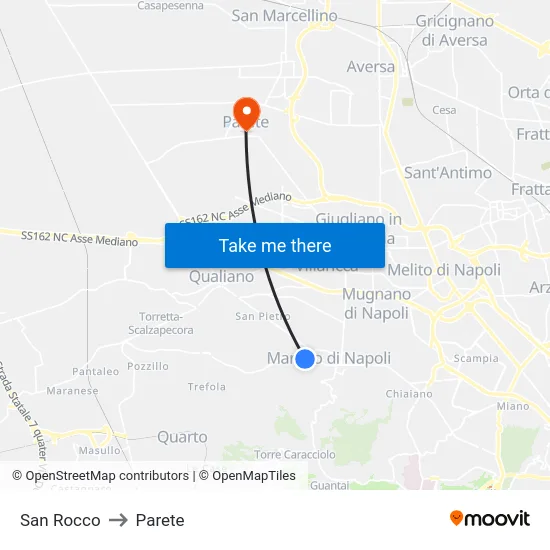 San Rocco to Parete map