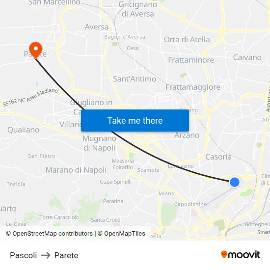 Pascoli to Parete map