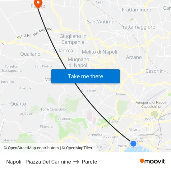 Napoli - Piazza Del Carmine to Parete map