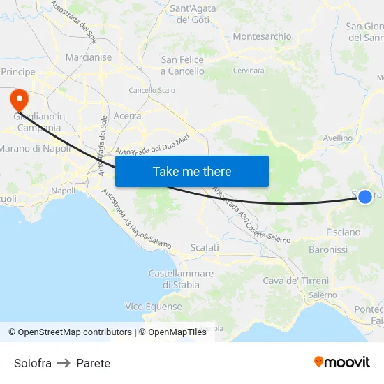 Solofra to Parete map