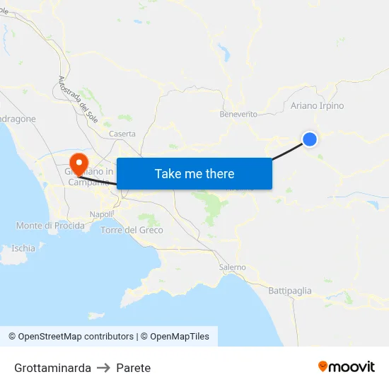 Grottaminarda to Parete map