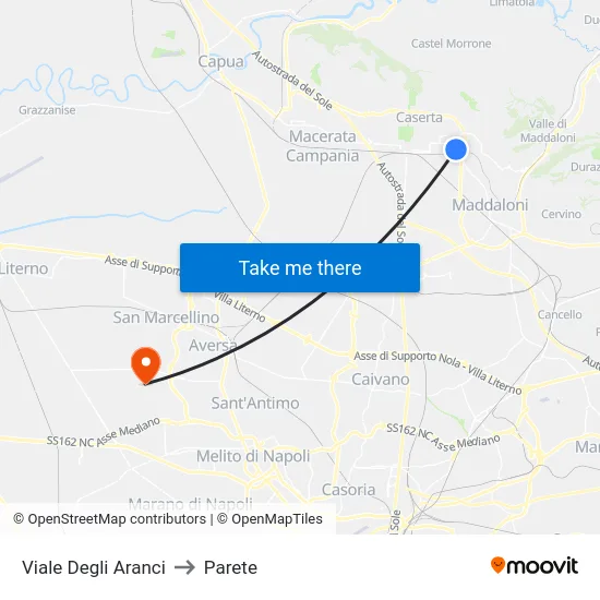 Viale Degli Aranci to Parete map