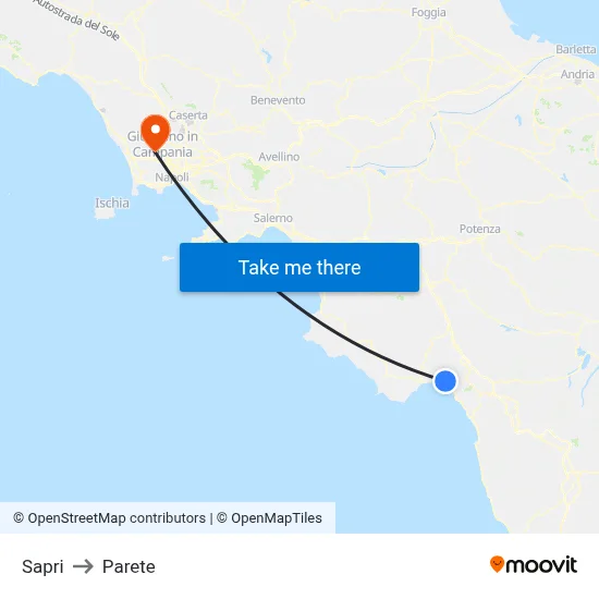 Sapri to Parete map