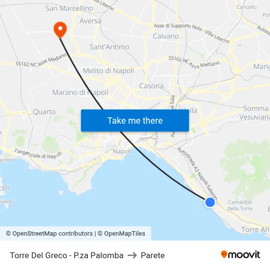 Torre Del Greco - P.za Palomba to Parete map
