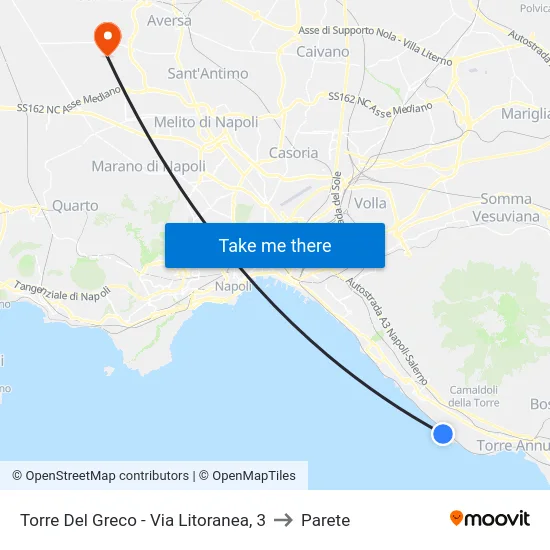 Torre Del Greco - Via Litoranea, 3 to Parete map