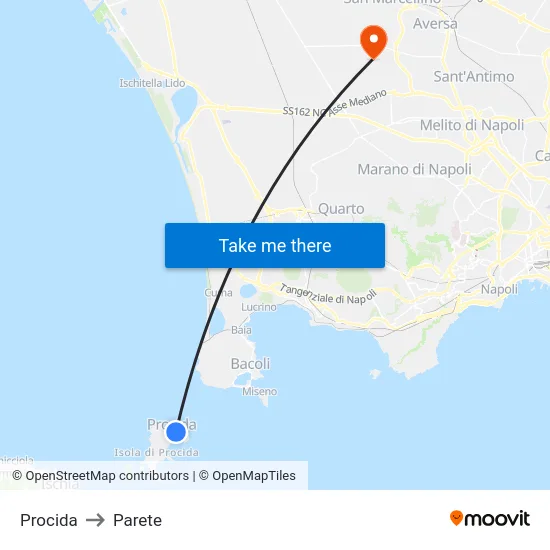 Procida to Parete map