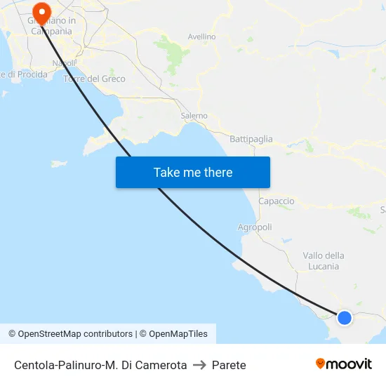 Centola-Palinuro-M. Di Camerota to Parete map