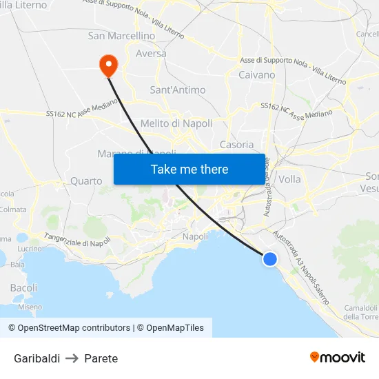 Garibaldi to Parete map