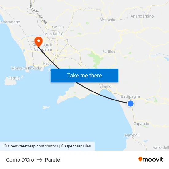 Corno D'Oro to Parete map