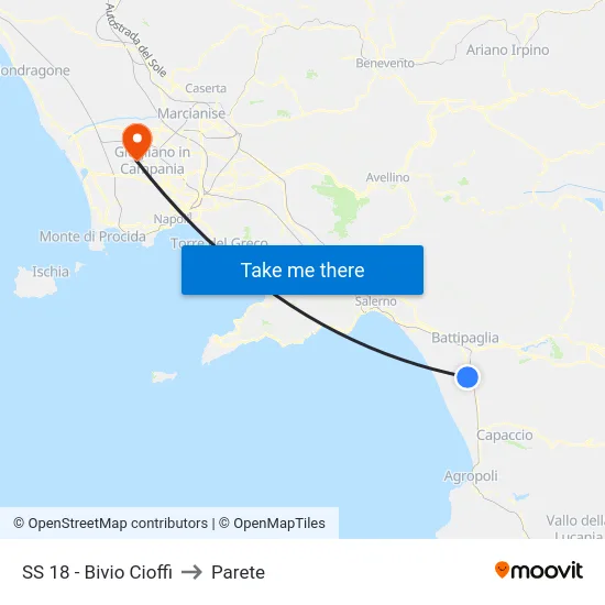 SS 18 - Bivio Cioffi to Parete map