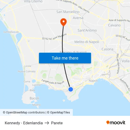 Kennedy - Edenlandia to Parete map