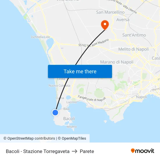 Bacoli - Stazione Torregaveta to Parete map